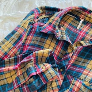 FP Lace Up plaid Flannel